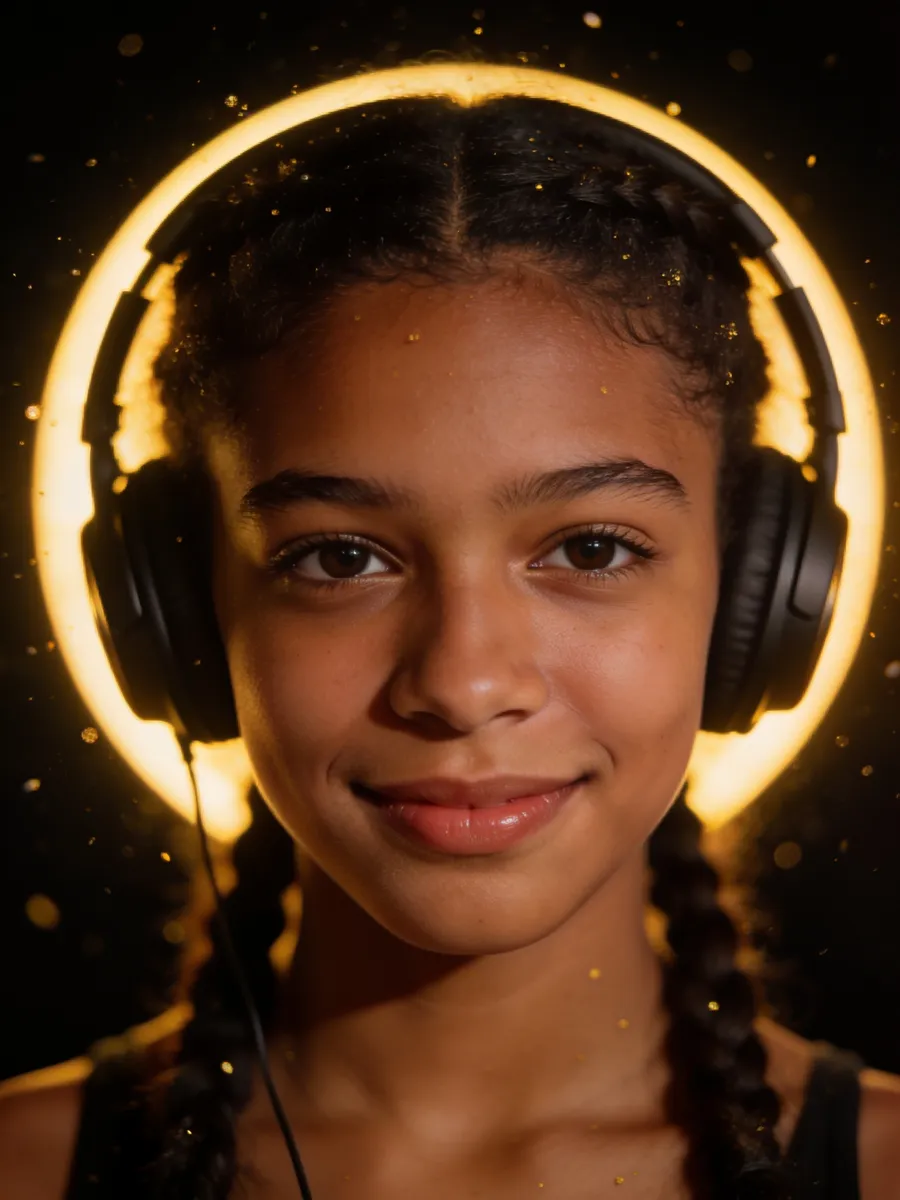 Jovem com fones