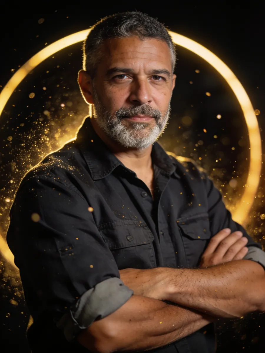 Homem de braços cruzados